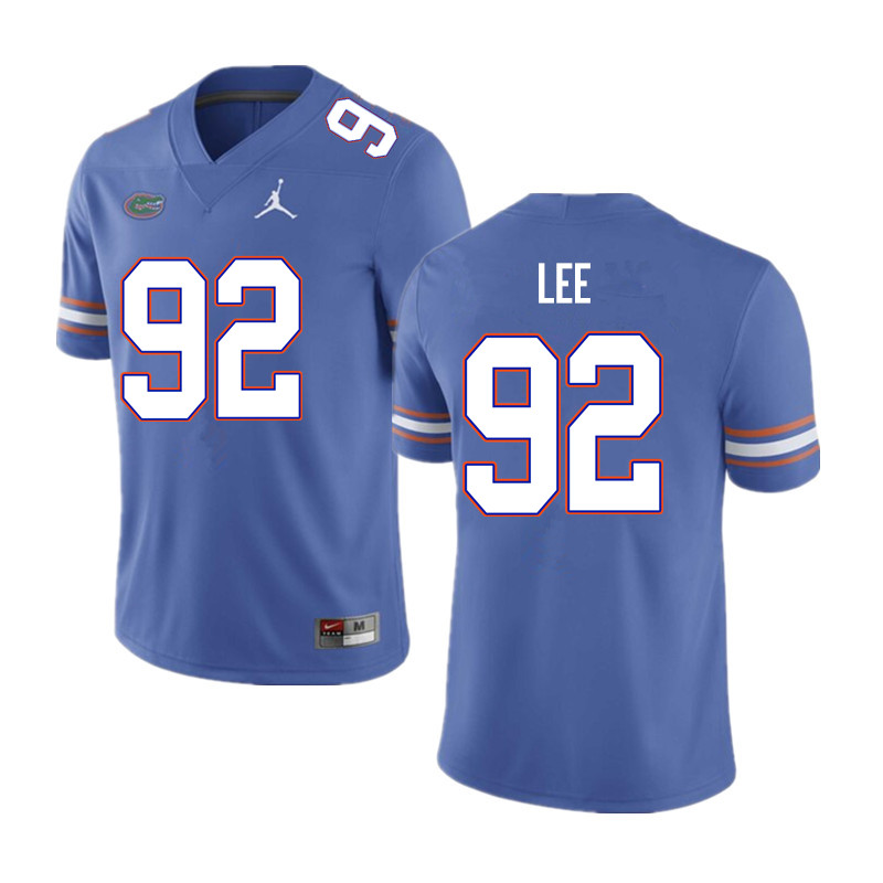 Men #92 Jalen Lee Florida Gators College Football Jerseys Sale-Blue